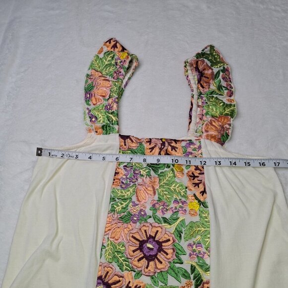 Anthropologie Tiny Marin Embroidered Tank Top Sz S Floral Boho Cottagecore - Picture 11 of 12